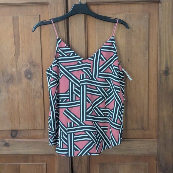 Express Pink Printed Reversible Tank Top V Neck Camisole Size Small NWT - Picture 2 of 7